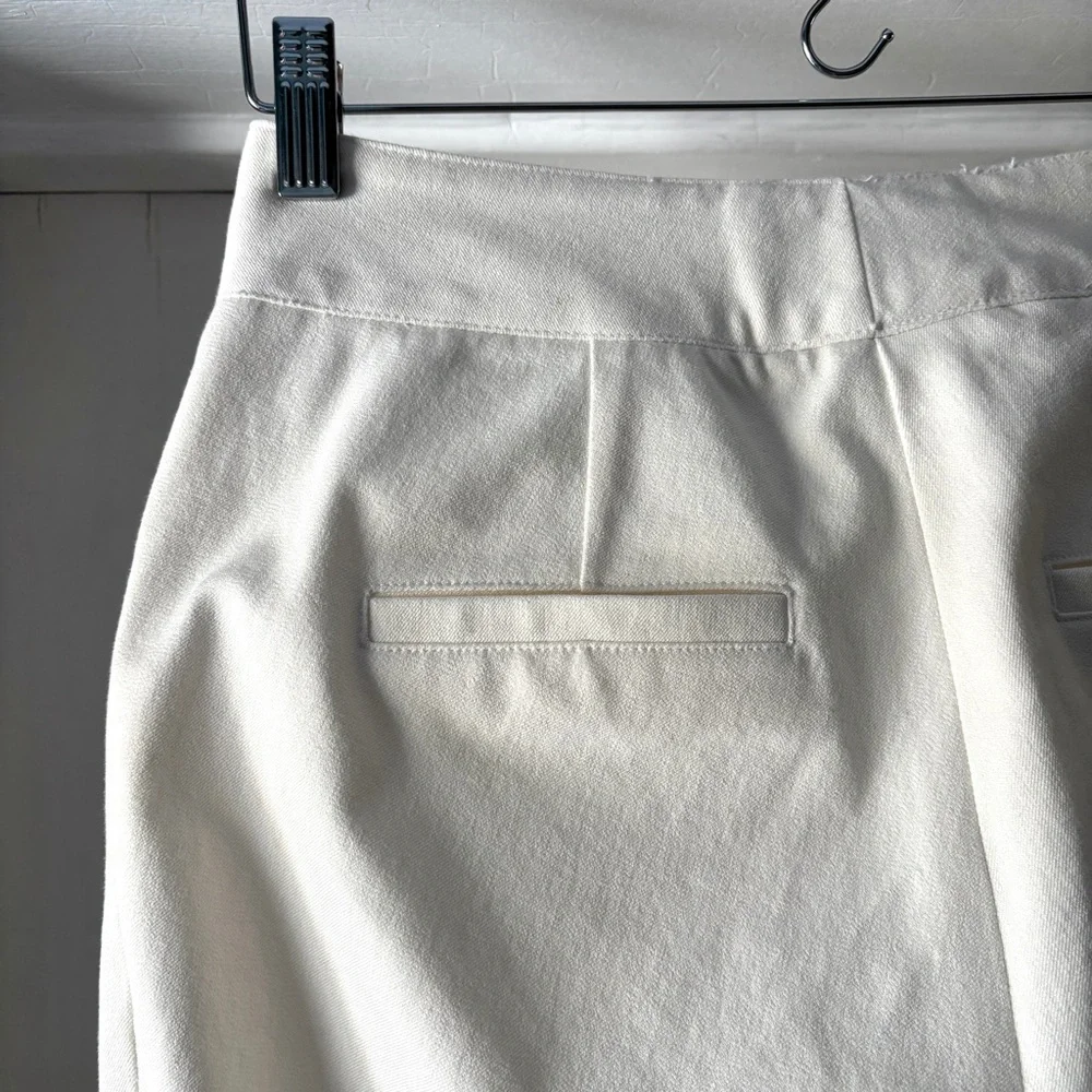 Veronica Beard Metro Crop Stretch Twill Flared Pants White Size 8 - Picture 14 of 16